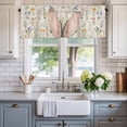 thumbnail image 2 of Easter Rabbit Valances for Windows Spring Flower Pink Ears Linen Texture Rod Pocket Curtain Valance Window Treatment Short Curtains for Kitchen Living Room, 60"x18", 2 of 9