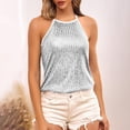thumbnail image 4 of Business Casual Tops for Women Kelon Sleeveless Tops for Women Crew Neck Sequin Tops Outfits Trendy Clothes 2026 Casual Summer Tshirt, M, 4 of 8