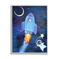 thumbnail image 4 of Stupell Industries Animals in Outer Space Rocket Ship Star Balloon Night Sky Graphic Art Gray Framed Art Print Wall Art, Design by Andrea Doss, 4 of 5