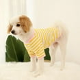 thumbnail image 3 of Ropa de verano para perros de 4 piezas, ropa para mascotas, camiseta con cuello redondo a rayas para perros 1419, 3 of 6