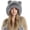 Grey, variant on Winter Knitted Beanie with Pompom for Women Fluffy Fur Hat Fuzzy Skull Cap Warm Ear Flaps Ski Snow Hat Cute