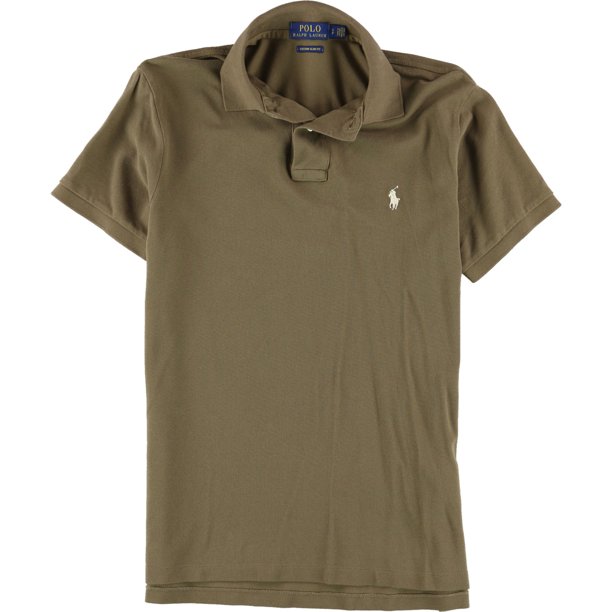 Ralph Lauren Polo de rugby de malla desgastada para hombre, marrón, pequeño Ralph Lauren polo, rugbi