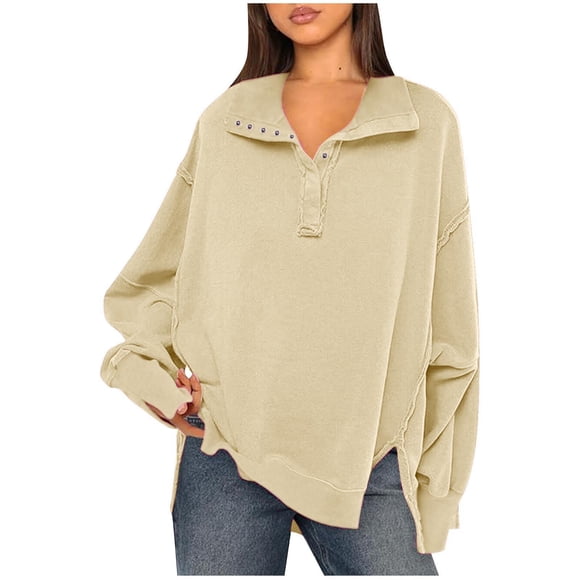 Rbaofujie Oversized Hoodies for Women Womens Fall Oversized Sweatshirts Crewneck Casual Fashion Pullover Sweaters Outfits Sweatshirt Beige Halloween Hoodie