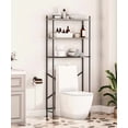 thumbnail image 2 of Over The Toilet Storage, 3-Tier Over Toilet Bathroom Organizer, Freestanding Above Toilet Shelf with Adjustable Feet, Space Saving, Easy Assembly, Greige and Black BG63TS01, 2 of 8