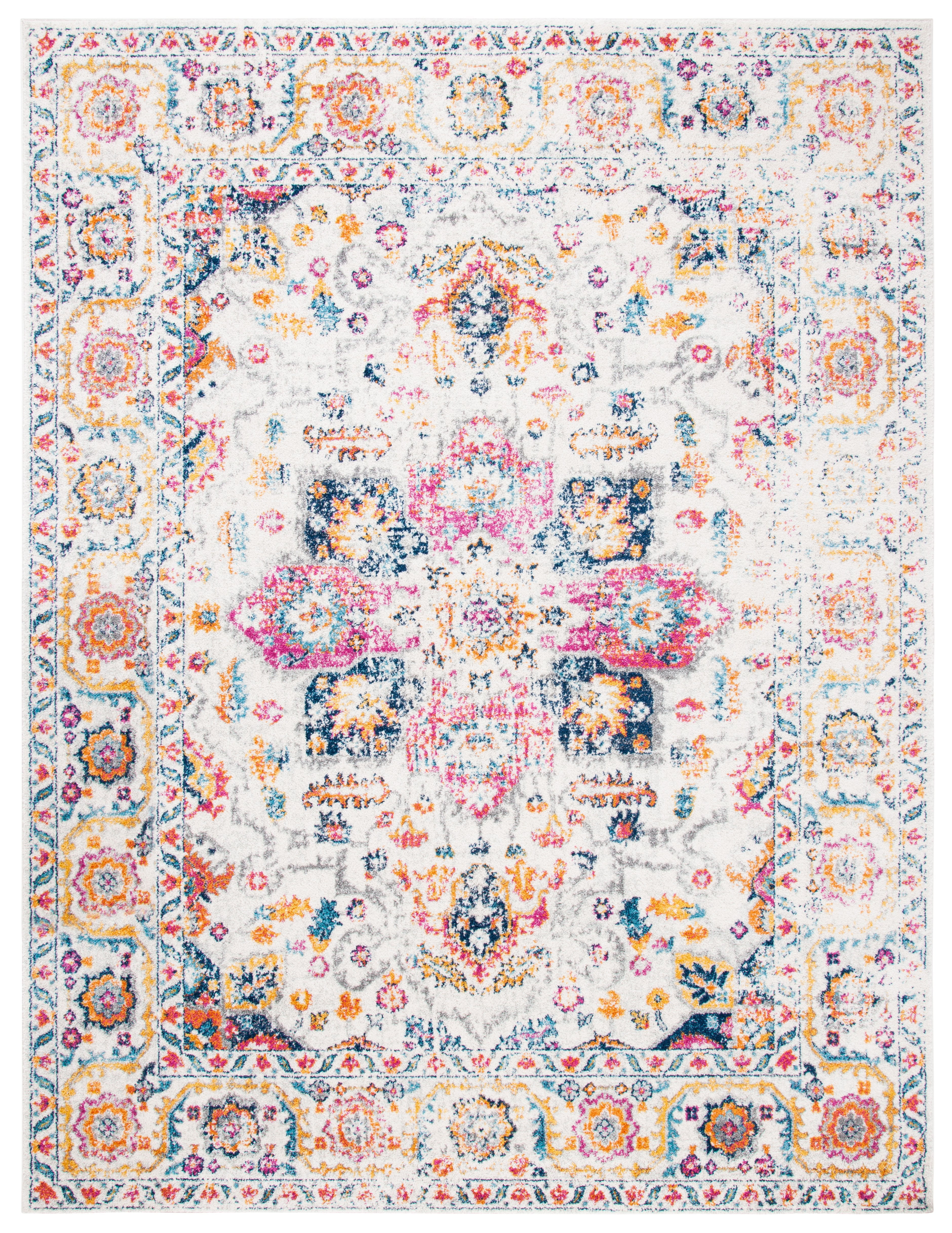 SAFAVIEH Madison Katina Traditional Area Rug, Fuchsia/Ivory, 11' x 15' - X-Large - Traditional Design, Fuchsia & Ivory, Non-Shedding & Easy Cleaning, Ideal for Living Room, Bedroom, Dining Space