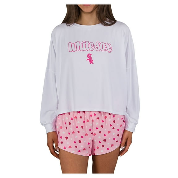 Women's Concepts Sport Pink Chicago White Sox Lyric Knit Long Sleeve Top & Short Set