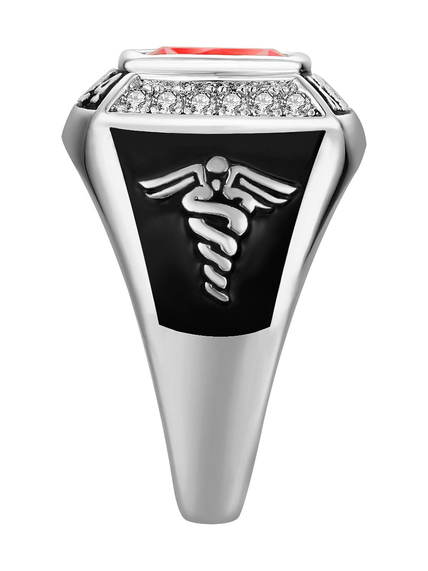 Order Now for 2025 Graduation, Freestyle Women's CZ Square Birthstone Class Ring, Personalized, High School or College