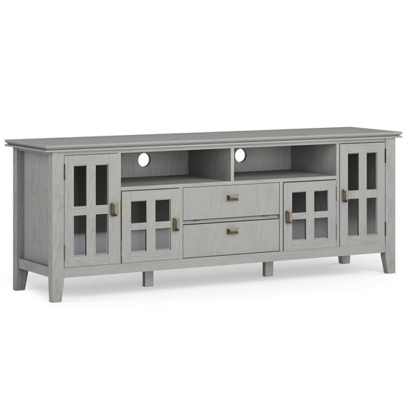 Simpli Home Artisan 72 inch TV Media Stand in Fog Gray