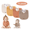thumbnail image 2 of Baberos Impermeables Para Bebe  4 Piezas Belug, Multicolor, 2 of 5