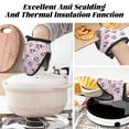 thumbnail image 3 of cowgirl hats cow print pink Oven Mitts Heat Resistant - Soft Lining Silicone Mini Oven Mitts with HangingLoop, Kitchen Oven Gloves Heat Resistant 500℉ for Cooking Baking Microwave, 3 of 7