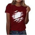 thumbnail image 2 of Lilgiuy Game Day Baseball Shirt for Women Cute Mom Softball Tee Tops Trendy Gameday Baseball Casual Short Sleeve Shirts for Game Day(Wine,L), 2 of 4