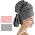 thumbnail image 6 of YujiCraft Quick Dry Towel, Super Absorbent Quick-Drying Hair Towel with Tie, Wrap Hair Turban for Women, Soft Microfiber Bath Cap,Pink, 6 of 6