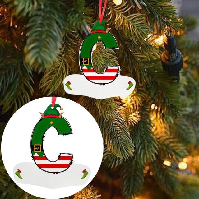 Home Decor Letter Christmas Tree Pendant A To Z (without H And V) Decorative Letter Christmas Tree Pendant Personalized DIY Christmas Decorations Hanging Christmas Letters For Christmas