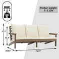 thumbnail image 4 of Clihome 79 inch Resin Outdoor Patio Lounge Chair Arm Seat With Cushions, 4 of 7
