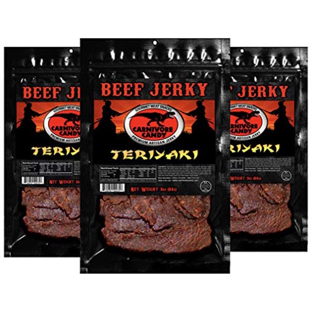 3 bags of 3 oz. Premium Teriyaki Beef Jerky as seen on SHARK TANK. No MSG, No preservatives