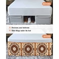 thumbnail image 7 of Boho Leaf Wrap Around Bed Skirts for King Bed 16" Drop,Bed Skirt with Adjustable Elastic Belt Dust Ruffle Bed Valance for Bedroom Hotel Orange Rustic Tribal Patterns Ethnic Bohemian Bed Frame Cover, 7 of 7