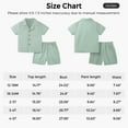 thumbnail image 2 of Usaibhir Baby Boy Cotton Linen Shorts Set Solid Color Short Sleeve Flip collar Button Down T-Shirt Tops Summer Outfit Clothes 0-5T, 2 of 10