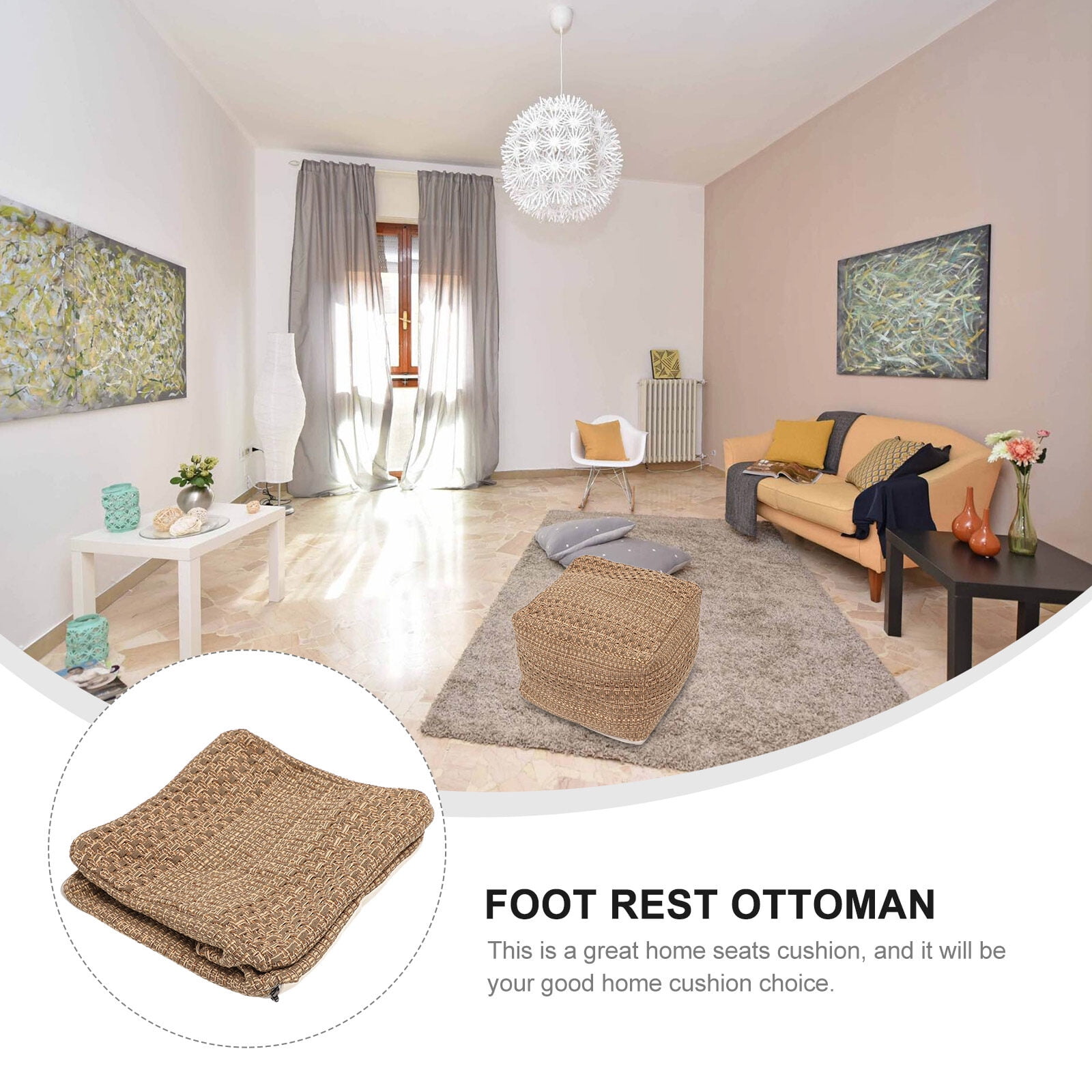Couch Tatami Floor Cushion Cushion Cover Floor Poufs Footrest Cozy Japanese Cushion Cover Product Seaweed Cotton Linen