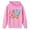 Pink, variant on Playtopia Youth Donut Ice Cream Number 67 Graphic Hooded Pullover 350g Polyester Long Sleeve Kangaroo Pocket Casual Sweatshirt 1PC Big Kids Sizes 100-160