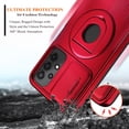 thumbnail image 2 of Nagebee For Samsung Galaxy A25 5G Case with Tempered Glass Screen Protector, [Military-Grade] Full-Body Protective, Magnetic Car Ring Holder Cover Case (Red), 2 of 7