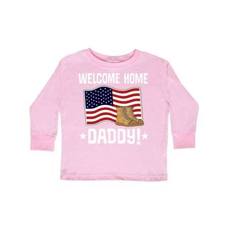 

Inktastic Military Dad Welcome Home USA Flag Gift Toddler Boy or Toddler Girl Long Sleeve T-Shirt