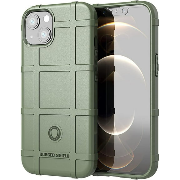 Phone Case for iPhone 13,Rugged Shield Slim Case with Military Grade Shockproof,Drop-Tested and Camera Lens Protection Cover for iPhone 13 (6.1) HD Green
