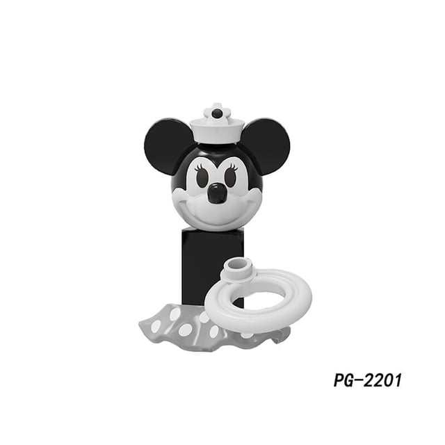Mini figuras de acción de Disney, bloques de construcción de dibujos animados, Mickey Mouse, Winnie The Pooh, Frozen, Stitch, pato Donald qym unisex