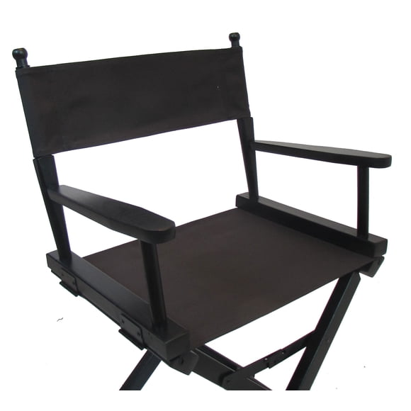 TLT Personalized Embroidered Contemporary 30 Inch Bar Height Black Frame Director's Chair - Espresso