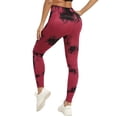 thumbnail image 6 of KHONTS Women's Workout Tie Dye Leggings High Waisted Yoga Pants Seamless Scrunch Lifting Compression Tights Red L, 6 of 7