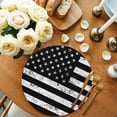thumbnail image 2 of Black American Flag Round Placemats Set of 6 for Dinning Tables, Heat-proof Braided Table Mats 15 Inch, Vintage USA Flag Washable Place Mat for Kitchen Restaurant Party Decor Supplies Table Setting, 2 of 9