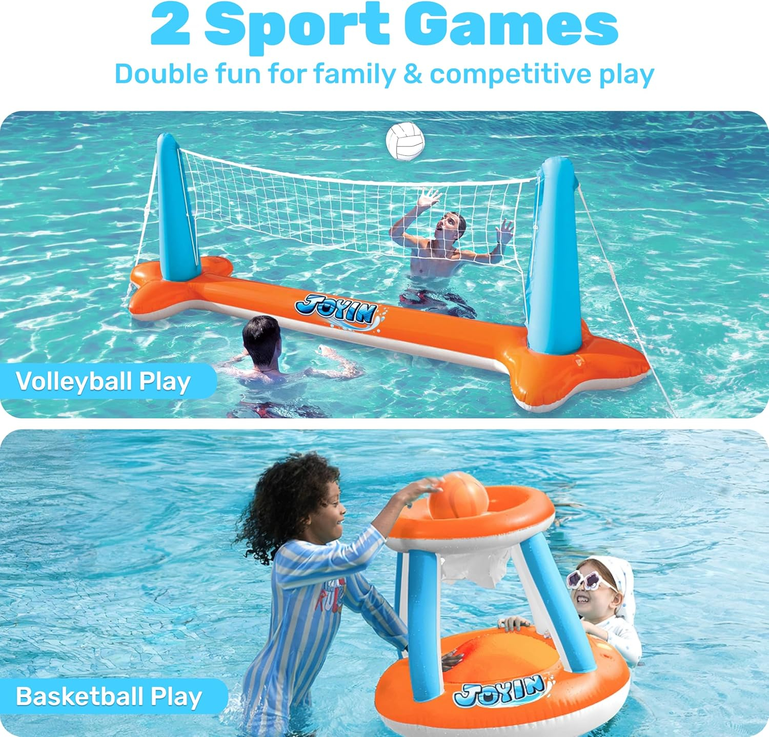 Joyfy 2-in-1 Inflatable Pool Volleyball & Basketball Set photo 3