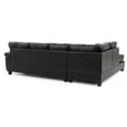 thumbnail image 3 of Gallant 111 in. W 2-piece Faux Leather L Shape Sectional Sofa in Black, 3 of 4