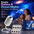 thumbnail image 2 of Galaxy Projector Night Light, 2-in-1 5D Holographic Star Ocean Projector, 360° USB Ceiling Lamp with 6 Films, 2 of 7