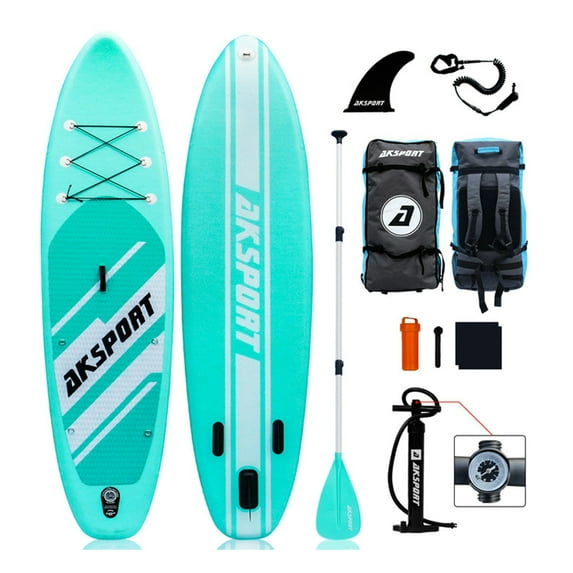 Open Box AKSPORT 10'6" Inflatable SUP All Around Stand Up Paddle Board Kit