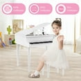 thumbnail image 4 of Gymax 30-Key Classic Baby Grand Piano Toddler Toy Wood w/ Bench & Music Rack White, 4 of 10