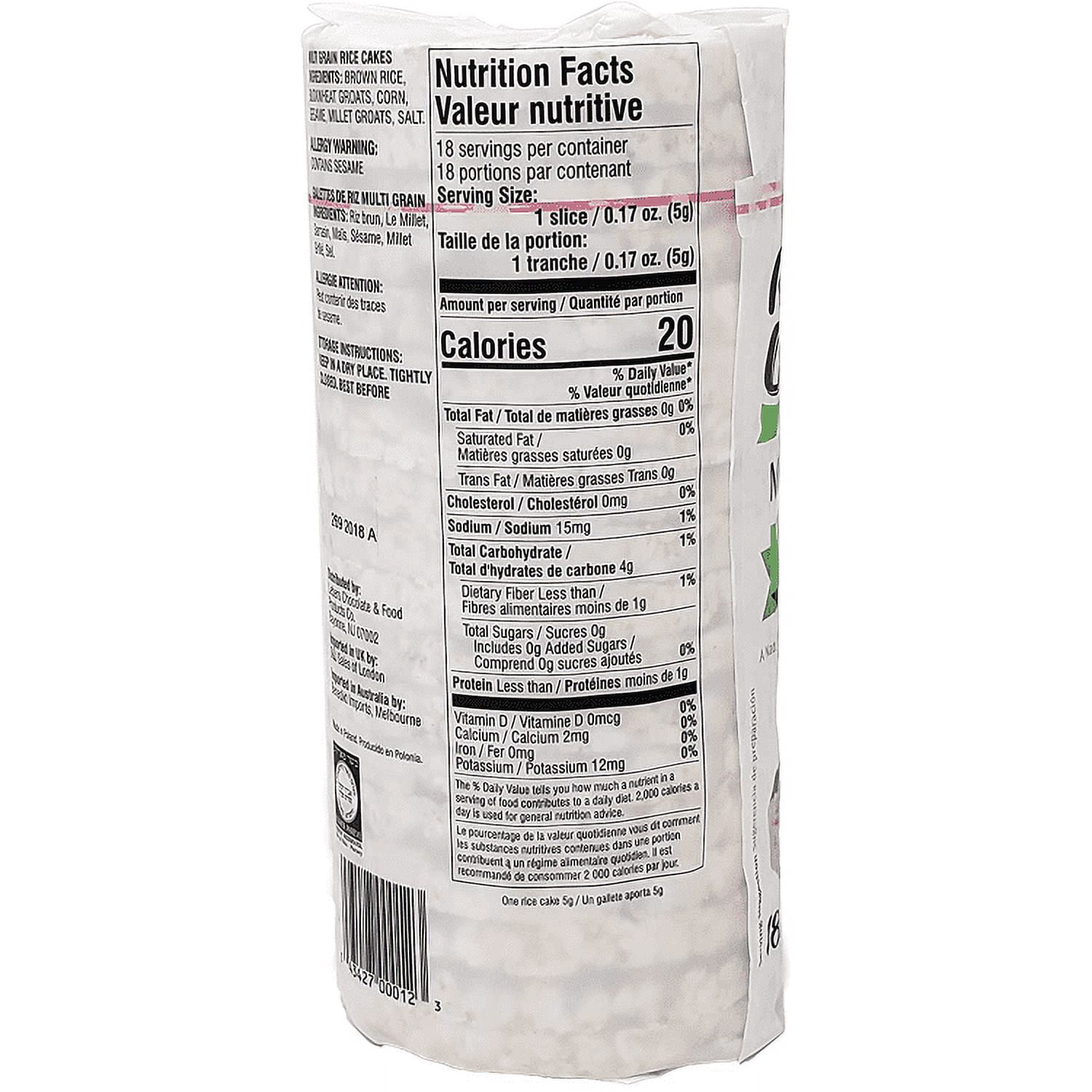 Pack of 12, Liebers Multigrain Thin Rice Cakes, 3.1 oz