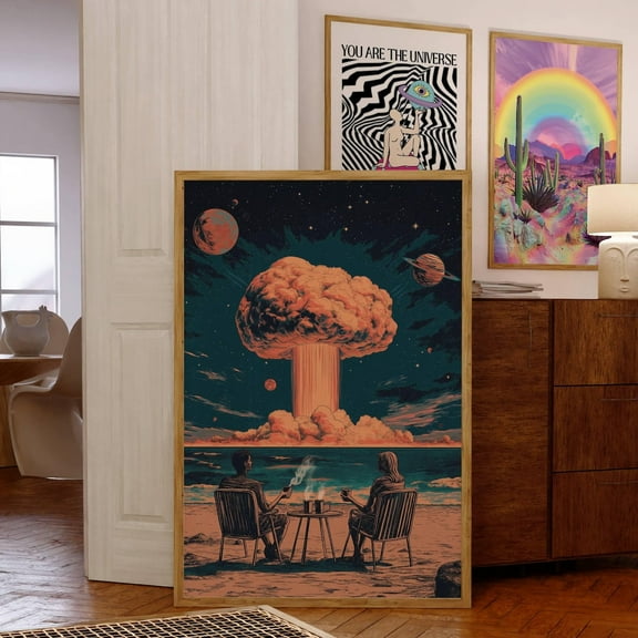 Psychedelic Art Print, Vintage Retro Surreal Art, Funky Home Decor, Groovy Poster, Trendy 70S Wall Art, Trippy Wall Art, Wall Art Wall Art, Modern Wall Decor, 8x12 UNFRAMED