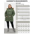 thumbnail image 4 of Soularge Women's Plus Size Winter Coat Warm Puffer Jacket Windproof Hooded Winter Jacket Dark Green 5X, 4 of 8