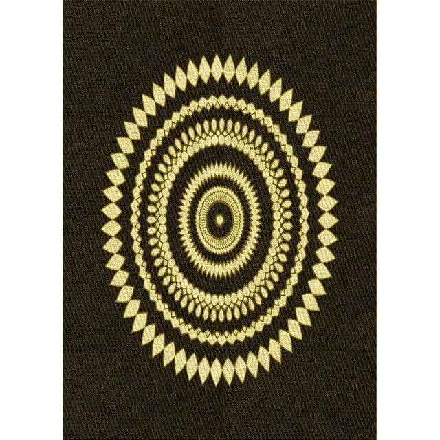 Ahgly Company Tapis d'Intérieur Rectangulaire Transitionnel Noir Nuit Lavable à la Machine, 2 Pieds x 3 Pieds