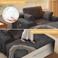 thumbnail image 3 of MoonSpeak 67'' Chaise Lounge Chair Corduroy Cloud Sofa Bed No Assembly with 3 Pillows for Livingroom, 3 of 9