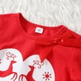 thumbnail image 5 of Hotiary Toddler Baby Girl Christmas Outfits Fall Winter Ruffle Long Sleeve Xmas Elk Reindeer Print Tunic Dress Long Pant 2Pcs Set for 18M-5T, 5 of 8