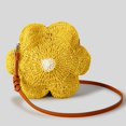 thumbnail image 5 of Vjnyvs Women's Yellow Straw Sunflower Woven Shoulder Bag Handmade Summer Beach Purse Crossbody, 5 of 7
