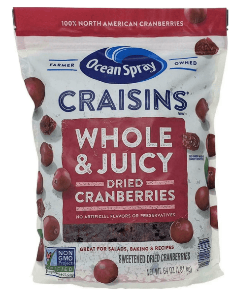 Ocean Spray Craisins Dried Cranberries Whole & Juicy 64 oz