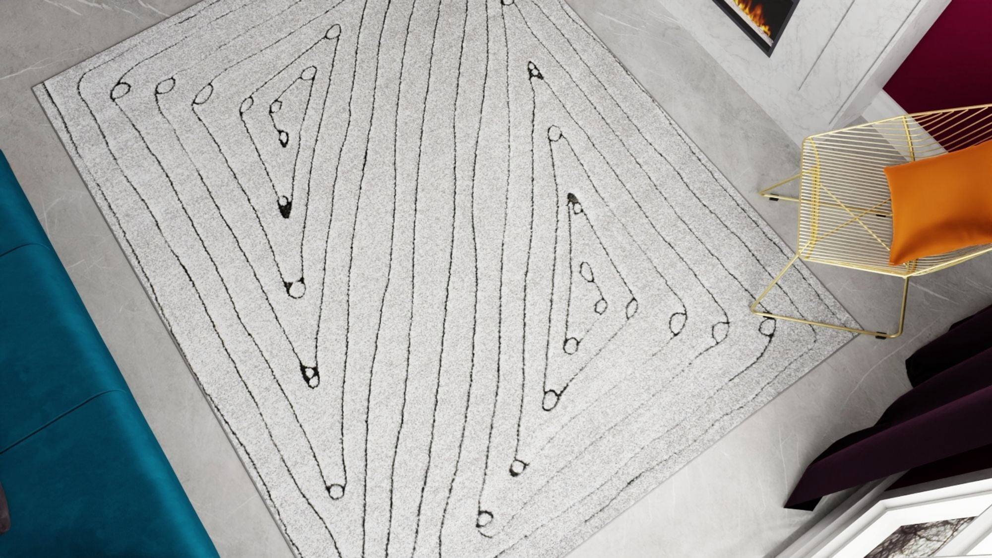 Rugs America Chanai CN70A Contemporary Geometric 5'0" X 7'0" Area Rug