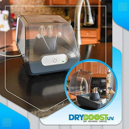 DryBoost UV by Dry & Store Drying, Sanitizing, and Charging System for Your Rechargeable Hearing Aids