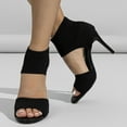 thumbnail image 7 of Mostsola Womens Sandals Sexy Peep Toe Knit Heels Dress Shoes Slip on Stiletto Summer Booties, 7 of 7