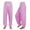 Pink, variant on Length Pants Womens Elastic Loose Casual Cotton Soft Yoga Sports Dance Harem Pants