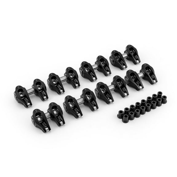 Speedmaster PCE261.1253.02 Compatible with Chevy LS3 1.7 Ratio Aluminum Pedestal Mount Roller Rocker Arm Set Black