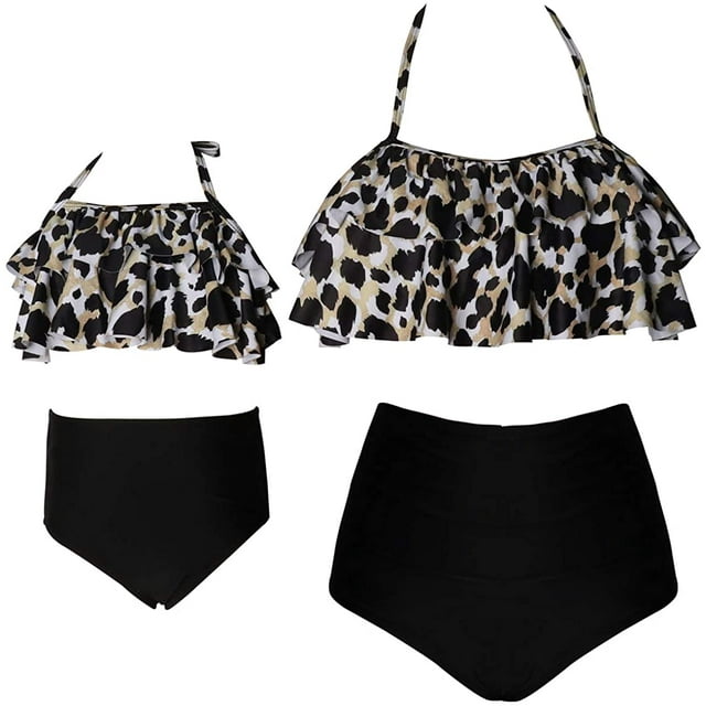 Girls Swimsuit Two Pieces Bikini Set Ruffle Falbala Swimwear Bathing Suits