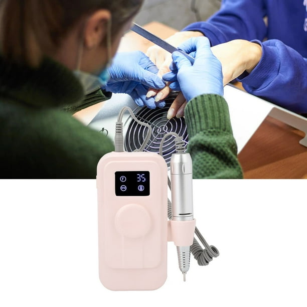 Taladro De Uñas Eléctrico, Kit De Taladro De Lima De Uñas Recargable De 35000 RPM, Limas De Uñas Eléctricas Portátiles Con Pantalla LCD HD, Para Salón De Manicura En Casa,